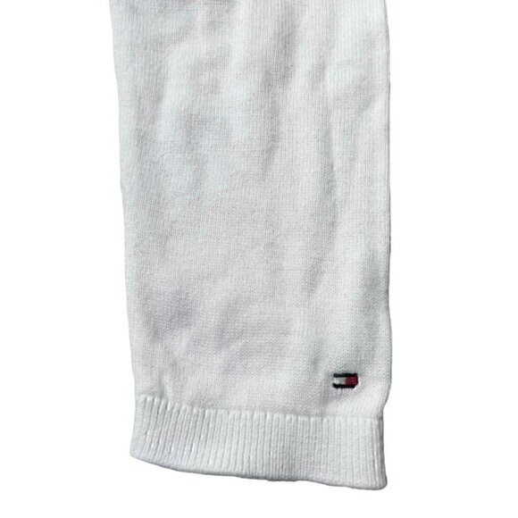 Tommy Hilfiger Gold Studded Argyle White Sweater Logo V-neck Women’s S ACADEMIA - Picture 5 of 12